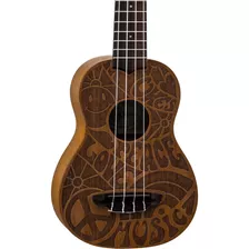 Luna Love Music Peace Ukulele Soprano De Caoba Bolsa De...