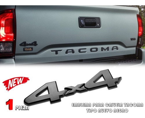 Emblema Para Tapa De Caja Toyota Tacoma 4x4 Tipo Nuevo Negro Foto 2