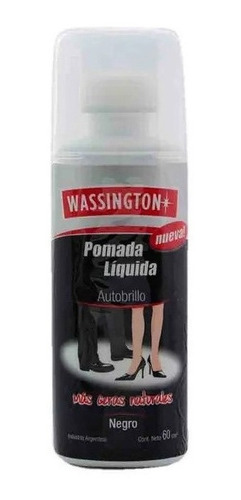 Wassington Pomada Liquida Negro X 60cm3 - Autobrillo Zapatos