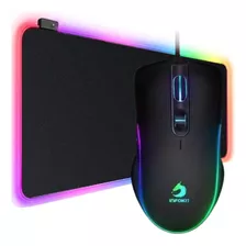 Combo Mouse Gamer + Mouse Pad Grande Led Rgb Pc Notebook Usb