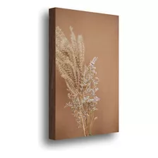 Quadro Decorativo Capim Dos Pampas Marrom 40x60cm Cor Da Armação Marrom-escuro