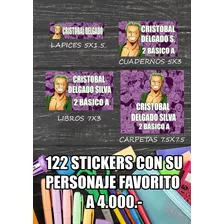 122 Stickers Personalizados Para Útiles Escolares.