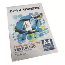 Papel Texturado Tipo Tela A4 Imprek Mate Matte 230gr 20h