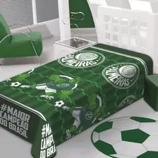 Manta Palmeiras De Solteiro Verde Soft Quentinha