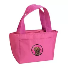 Bolso Almuerzo Dachshund Rosa, Aislado, Reutilizable