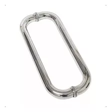 Puxador Porta Portão Blindex Box Oval C Inox 304 30cm