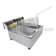 Fritadeira Industrial Elétrica 6 L 2 Cubas 4000w Aço Inox Cor Prateado Voltagem 110v