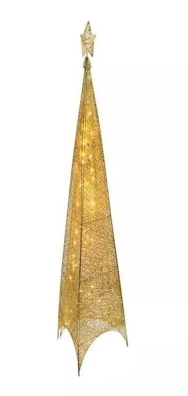 Árbol De Navidad Forma De Pirámide Armable Con Luces 1,80 