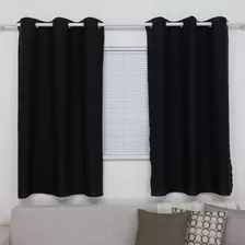 Cortina Para Janela Sala E Quarto 2,20 X 1,50 Decoração Cor Preto