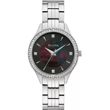 Relógio Bulova Feminino Cristais Madrepérola 96l281 Prata