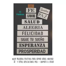 Kit 2 Stencil Palabra Positiva Árbol Navidad Noreste Ideas 