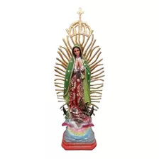 Virgen De Guadalupe 60 Centímetros, Resina Ojo De Cristal