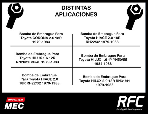 Bomba De Embrague Para Toyota Corona 2.0 18r 1979-1983 Foto 2