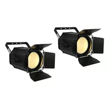 Kit 2 Unidades Pro Cobe Led 200w Branco Quente Frio Fresnel