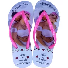 70 Chinelo Personalizado Casamento Brinde Embalagem Gratis