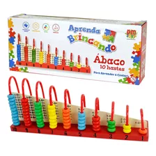 Ábaco Aprender Matemática Brinquedo Escolar Com 10 Colunas