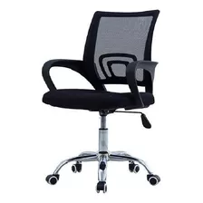 Silla De Escritorio Shremwood 810 Ergonómica Negra Con Tapizado De Mesh