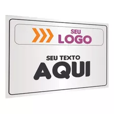 Placa Personalizada Com Sua Logomarca Sinalização Visual