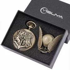 Reloj De Bolsillo Box X 2 Harry Potter Cuarzo De Bronce