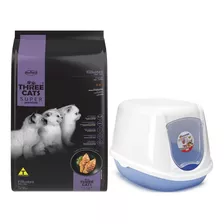 Three Cats Super Premium Filhote 10 Kg Con Baño Sanitario