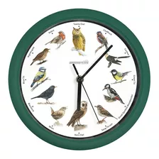 Reloj De Pájaros Cantores Starlyf Birdsong Clock Color De La Estructura Verde Color Del Fondo Blanco