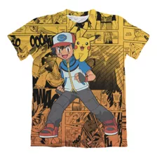 Camisa Camiseta Anime Pokemon Ash E Pikachu