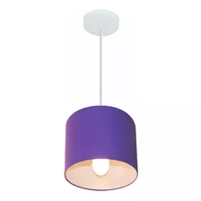 Lustre Pendente Cilíndrico Md-4046 18x18cm Roxo - Bivolt