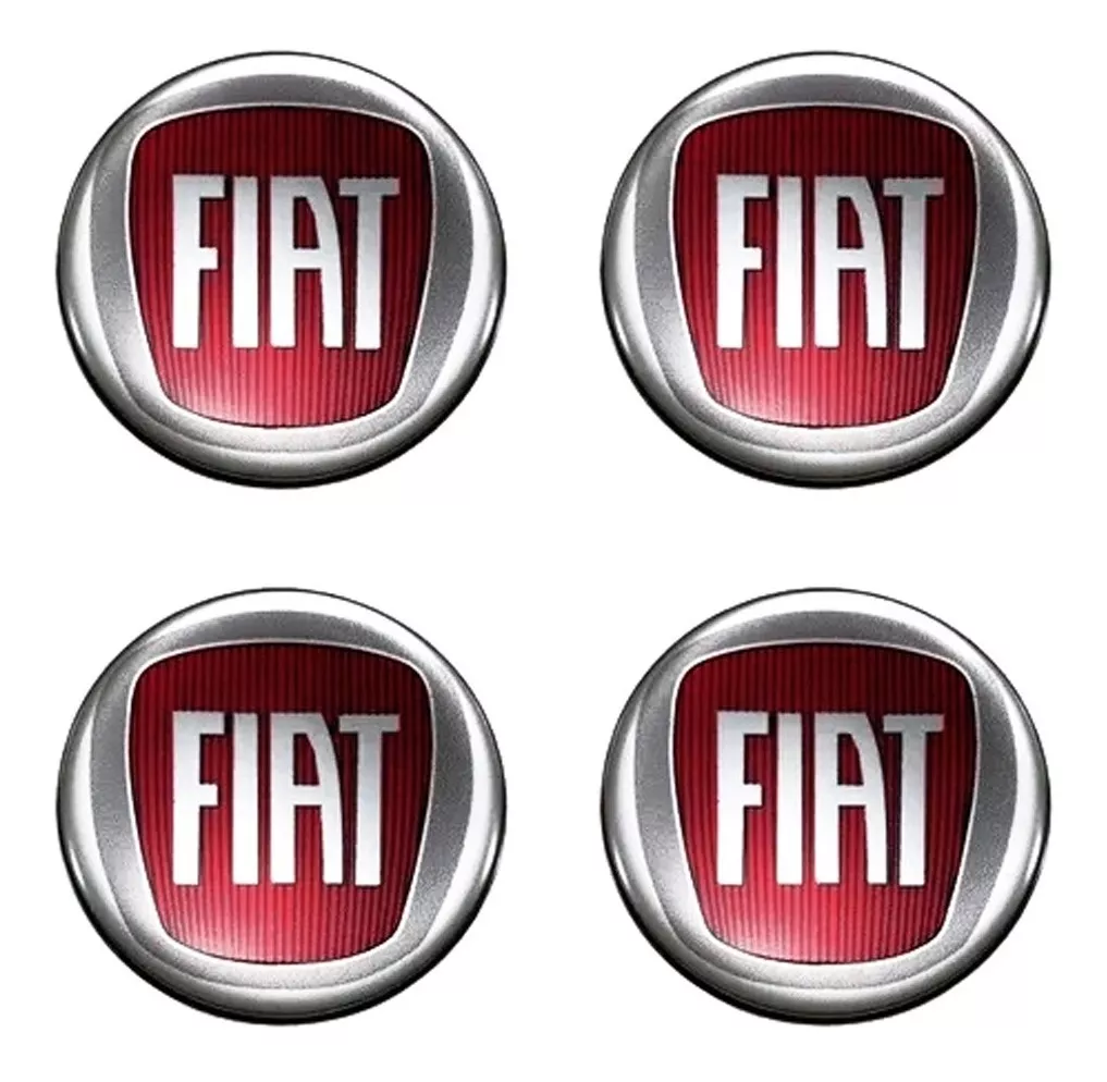 4 Emblema Adesivo Calota Fiat Siena Resinado Vermelho 90mm