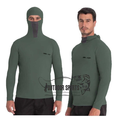 Camisa Proteção Uv Ninja Verde Militar Pesca Protege  Inseto