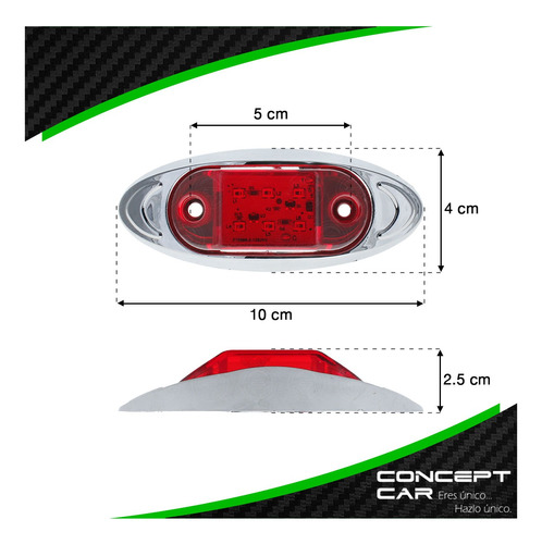 Par Mini Plafon 6 Led Ovalado Bisel Cromado Fija Estrobo Foto 5