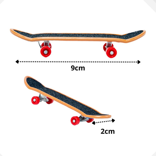 Kit 5 Skate De Dedo Mini Prancha Shape Com Lixa Truck Metal