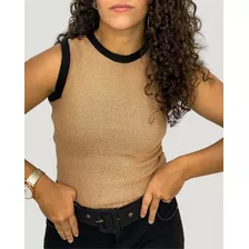 Blusa Cropped Trico Modal Feminina