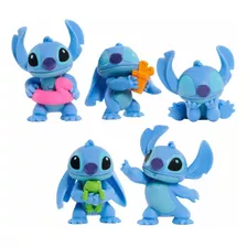 Stitch Conjunto 5 Mini Bonecos De 4cm Colecionáveis - Disney