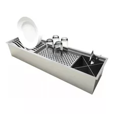 Calha Clean Organizadora Louças Umida Inox 77 Cm