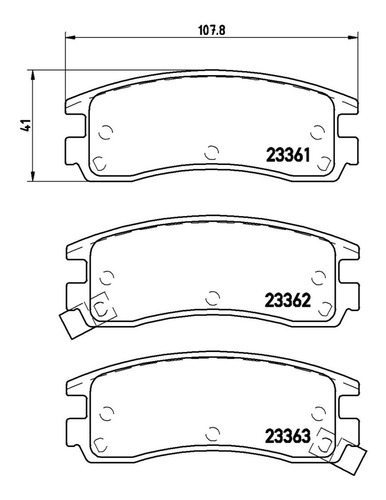 Balatas Bajos Metales Tra Saturn Sc1 93/95 Brembo Foto 3