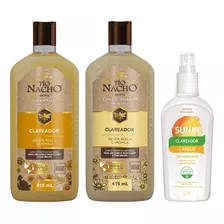 Kit Shampoo E Condicionador Clareador 415ml + Sun In Capilar