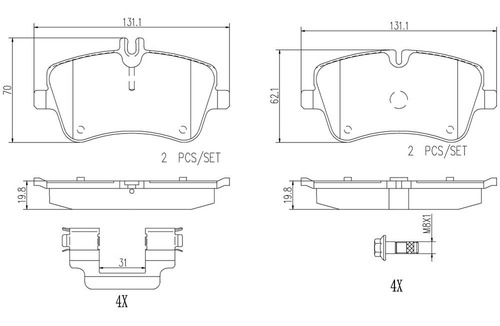 Set Completo Balatas Ceramica Clk320 3.2l V6 04/05 Foto 2