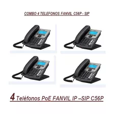 Combo 4 Telefonos Ip Fanvil C56p Poe - 2 Cuentas Sip