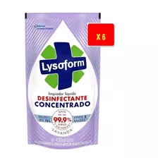 Limpiador Liquido Lysoform Concentrado Lavanda 420ml X 6 Uni