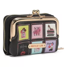 Monedero Tarjetero Dama Nicole Lee Prt7451 Amor Fuera Cuadro Color Negro