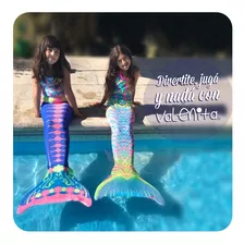 Cola De Sirena Para Nadar + Monoaleta Edición Valenita Fluo 