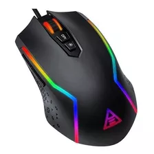 Mouse Gamer Eksa Em100 Luz Rgb 7 Botones 8000 Dpi Usb Negro