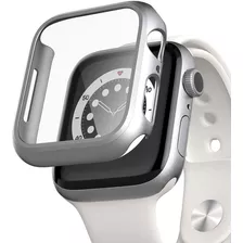 Funda C/protec De Pantalla Apple Watch 6/5/4/se 44mm Silver