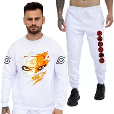 Conjunto Blusa Moletom Kurama Naruto Akatsuki+ Calça Moletom