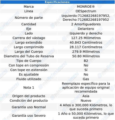 Par Amortiguadores Delanteros Gas Oespectrum Ssr 03-06 Foto 3