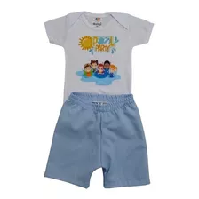 Roupa Para Bebê Menino Infantil Pool Party, Short E Bodie