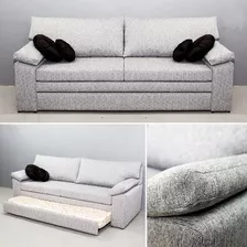 Super Divan Cama Moderno Todo Chenille Con Carro Elevable 