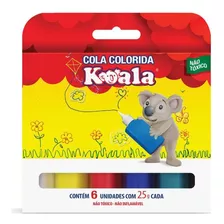Cola Colorida Koala Com 06 Cores 25g