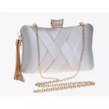 Bolsa Cetim Luxo Fecho Com Strass