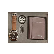 Reloj Cuarzo Hombre, Cartera Y Llavero Rin, Set De Regalo 